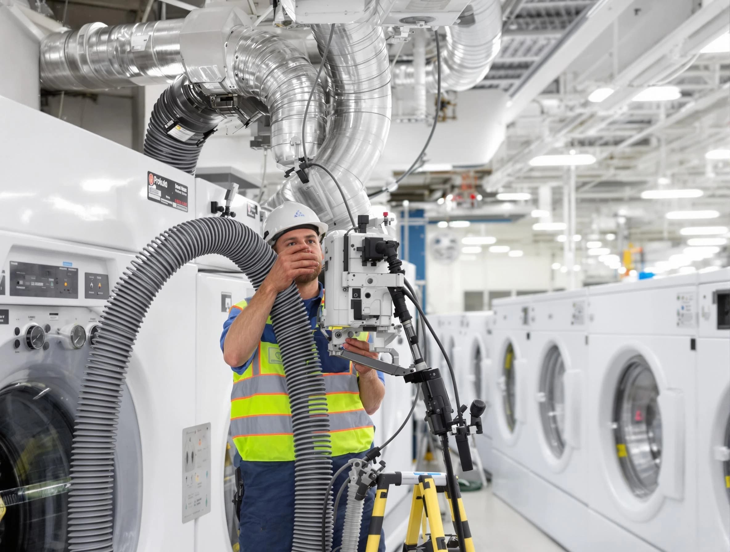 Hanceville Dryer Vent Cleaning team performing commercial-grade dryer vent cleaning at a business facility in Hanceville